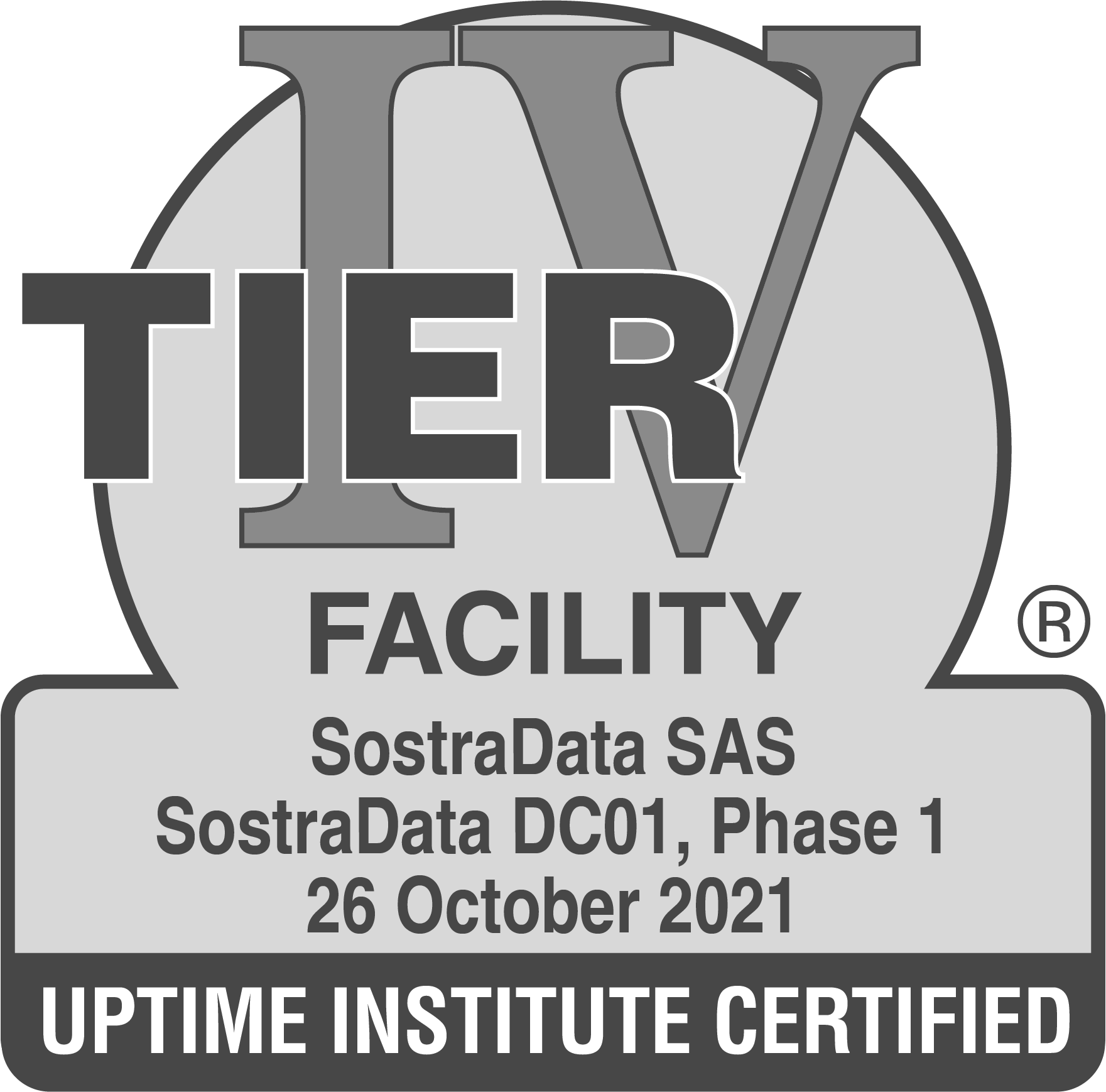 Badge de certification TIER IV Facility